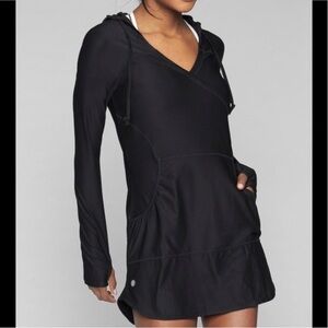 Athleta Black Wick it Wader Hoodie Cover Up